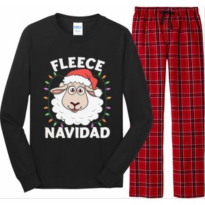 Fleece Feliz Navidad Cute Shee.P Christmas Long Sleeve Pajama Set