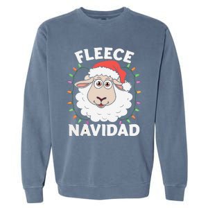 Fleece Feliz Navidad Cute Shee.P Christmas Garment-Dyed Sweatshirt