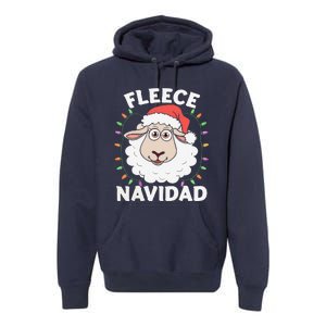 Fleece Feliz Navidad Cute Shee.P Christmas Premium Hoodie