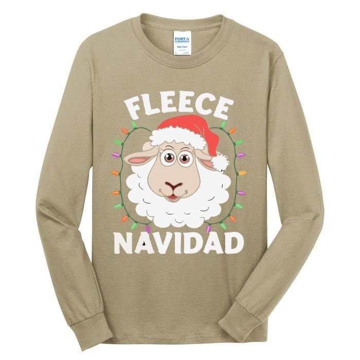 Fleece Feliz Navidad Cute Shee.P Christmas Tall Long Sleeve T-Shirt