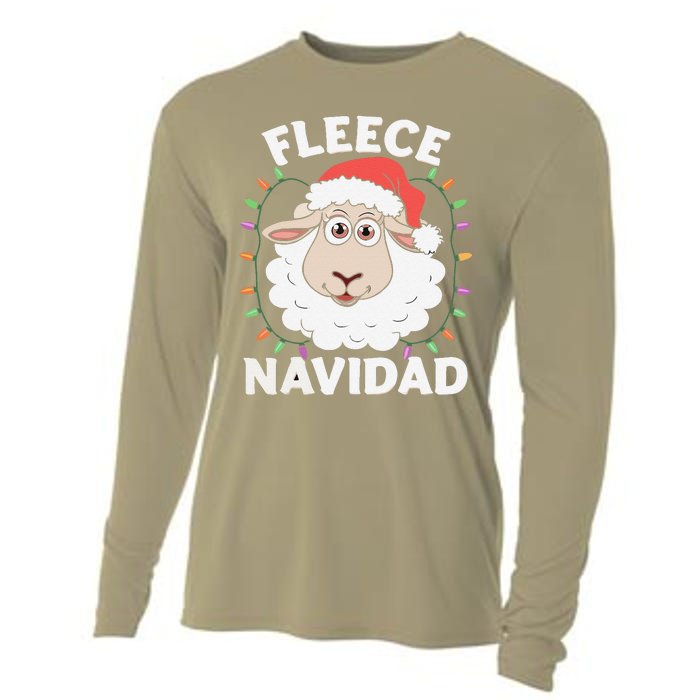 Fleece Feliz Navidad Cute Shee.P Christmas Cooling Performance Long Sleeve Crew