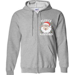 Fleece Feliz Navidad Cute Shee.P Christmas Full Zip Hoodie