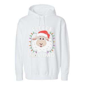 Fleece Feliz Navidad Cute Shee.P Christmas Garment-Dyed Fleece Hoodie