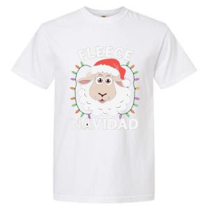 Fleece Feliz Navidad Cute Shee.P Christmas Garment-Dyed Heavyweight T-Shirt