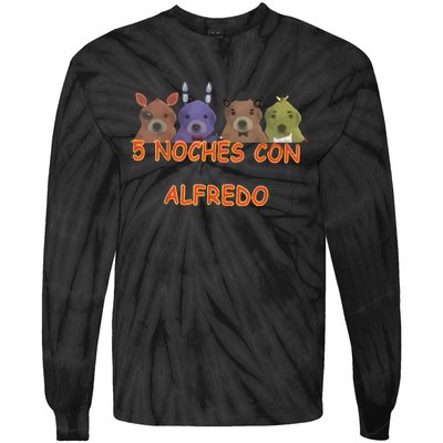 Fnaf Five Nights At Freddys Meme 5 Noches Con Alfredo Tie-Dye Long Sleeve Shirt