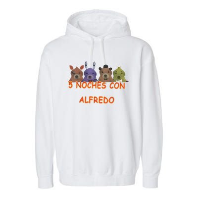 Fnaf Five Nights At Freddys Meme 5 Noches Con Alfredo Garment-Dyed Fleece Hoodie