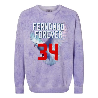 Fernando Forever Number 34 Fernando Memorial Colorblast Crewneck Sweatshirt