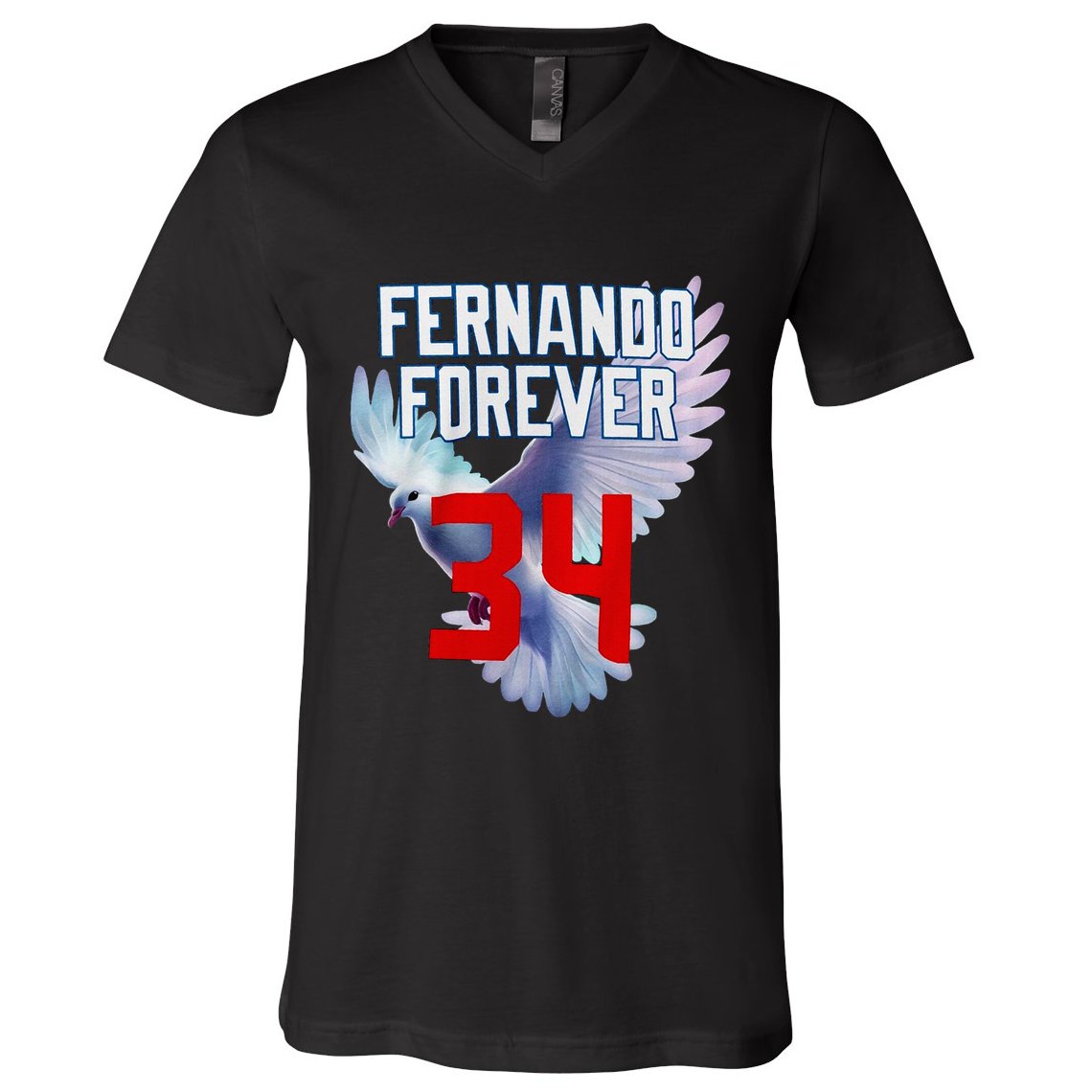 Fernando Forever Number 34 Fernando Memorial V-Neck T-Shirt