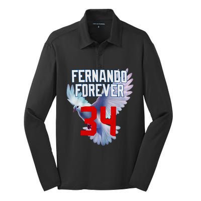 Fernando Forever Number 34 Fernando Memorial Silk Touch Performance Long Sleeve Polo