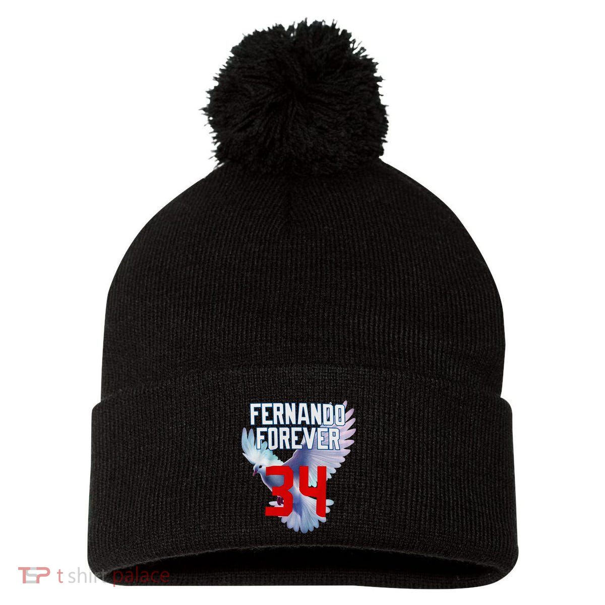 Fernando Forever Number 34 Fernando Memorial Pom Pom 12in Knit Beanie