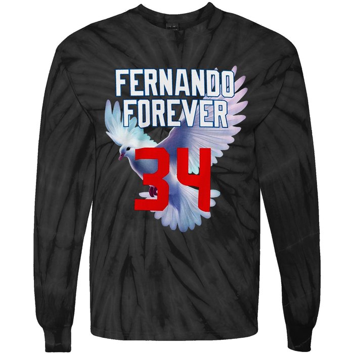 Fernando Forever Number 34 Fernando Memorial Tie-Dye Long Sleeve Shirt