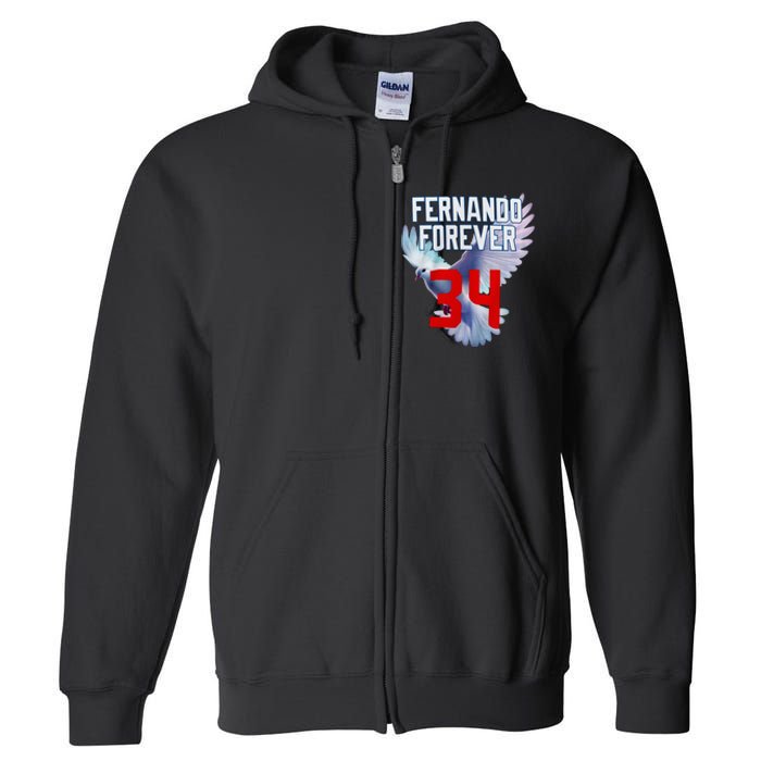 Fernando Forever Number 34 Fernando Memorial Full Zip Hoodie