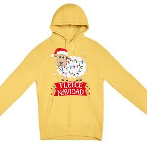 Fleece Feliz Navidad Cute Shee.P Christmas Premium Pullover Hoodie