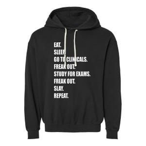 Funny Future Nurse Slay Eat Sleep Clinicals Nursing School Meaningful Gift Garment-Dyed Fleece Hoodie