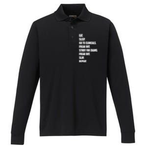 Funny Future Nurse Slay Eat Sleep Clinicals Nursing School Meaningful Gift Performance Long Sleeve Polo