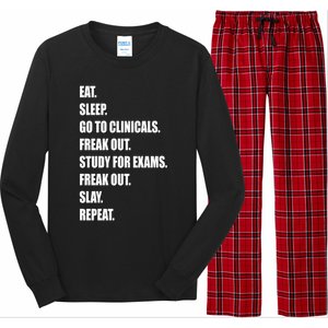 Funny Future Nurse Slay Eat Sleep Clinicals Nursing School Meaningful Gift Long Sleeve Pajama Set