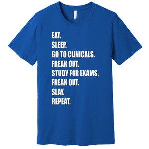 Funny Future Nurse Slay Eat Sleep Clinicals Nursing School Meaningful Gift Premium T-Shirt