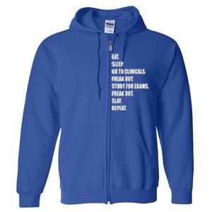 Funny Future Nurse Slay Eat Sleep Clinicals Nursing School Meaningful Gift Full Zip Hoodie