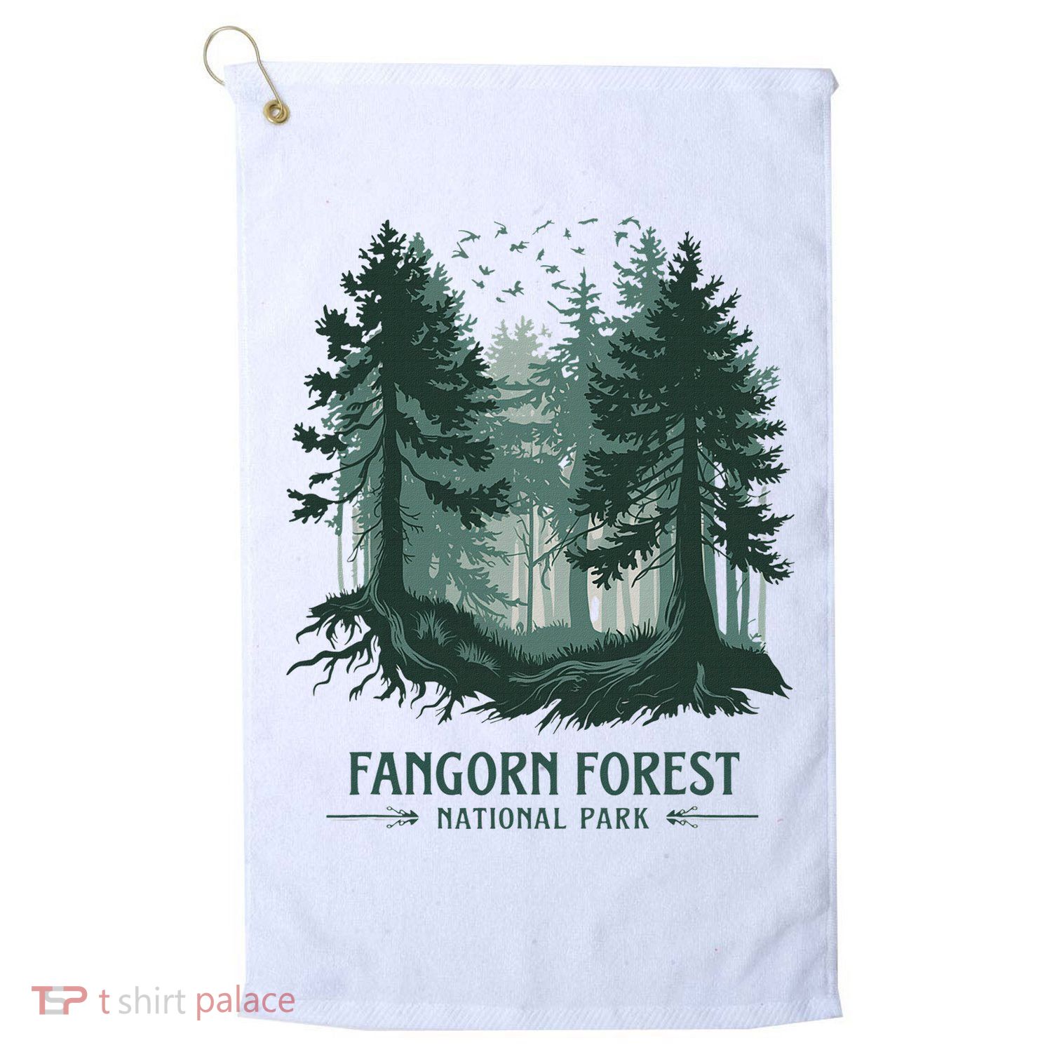 Fangorn Forest National Park Bookworms Saying Golf Towel
