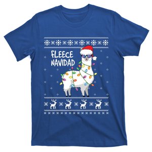 Fleece Feliz Navidad Funny Llama Ugly Christmas Cool Gift T-Shirt