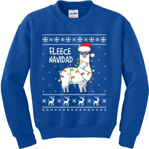 Fleece Feliz Navidad Funny Llama Ugly Christmas Cool Gift Kids Sweatshirt