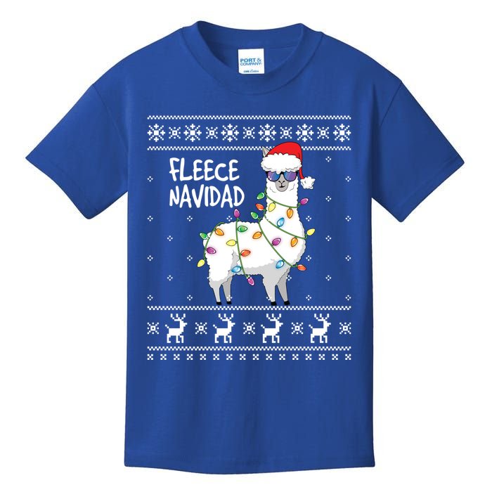 Fleece Feliz Navidad Funny Llama Ugly Christmas Cool Gift Kids T-Shirt