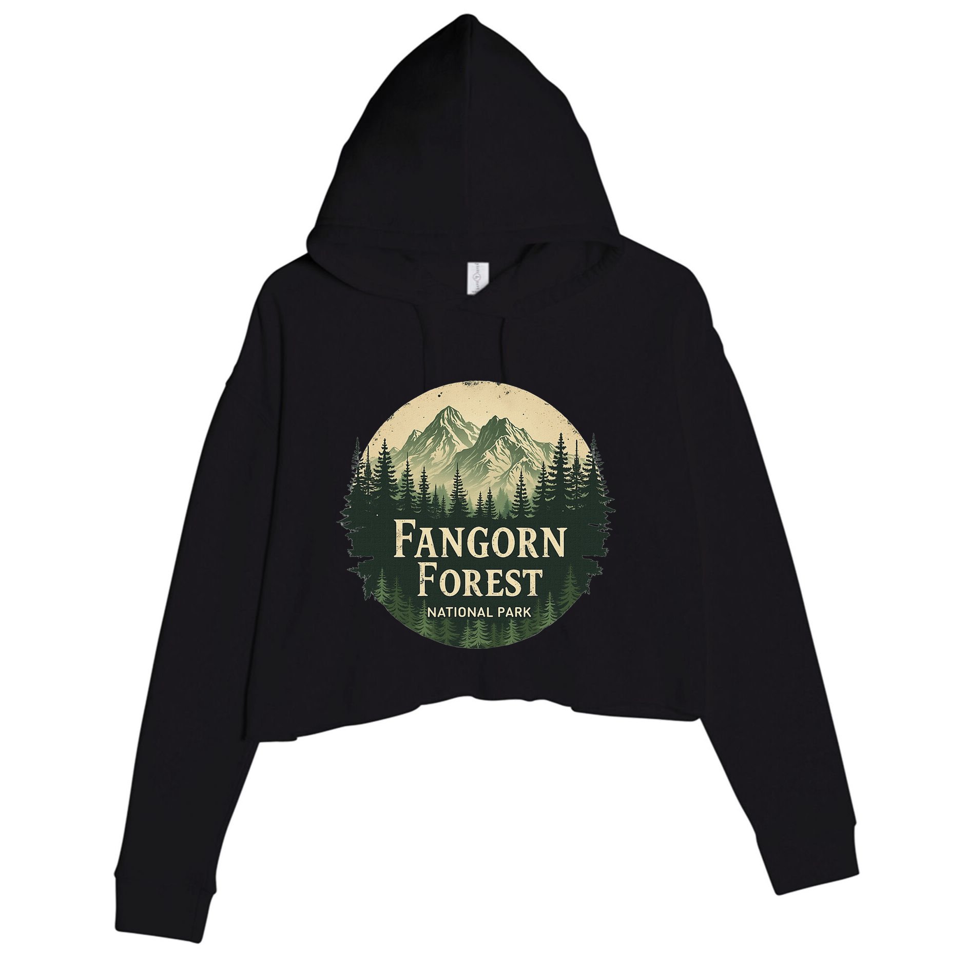 Fangorn Forest National Park Bookworms Saying Crop Fleece Hoodie