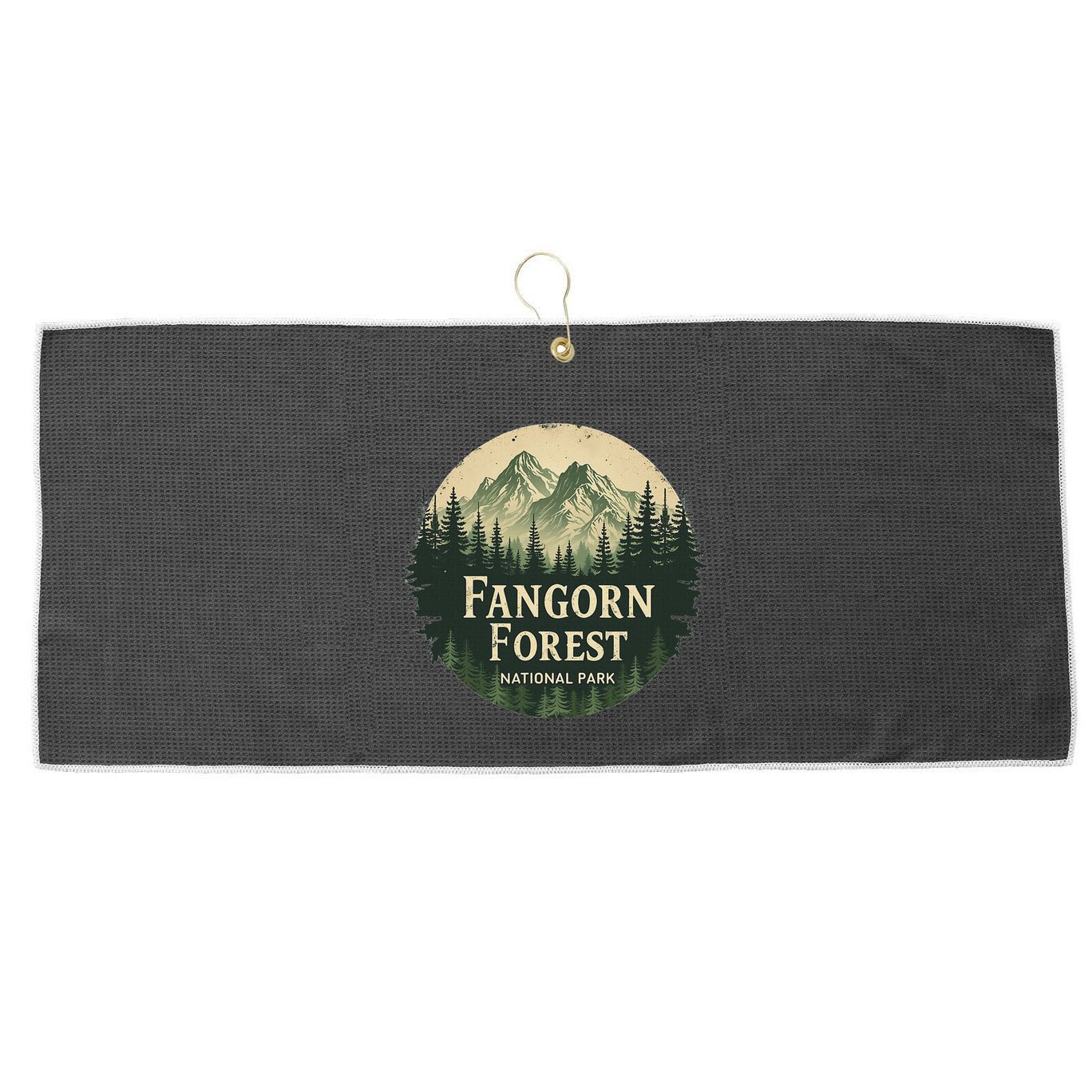 Fangorn Forest National Park Bookworms Saying Large Microfiber Waffle Golf Towel