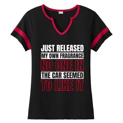 Funny Fart New Fragrance Sarcastic Saying Humor Gift Ladies Halftime Notch Neck Tee