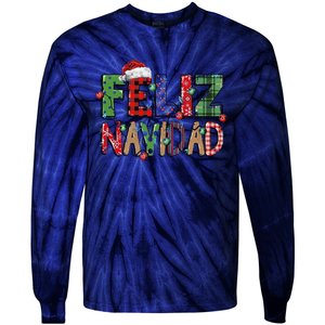 Funny Feliz Navidad Spanish Merry Christmas Christmas Lights Family Matching Tie-Dye Long Sleeve Shirt