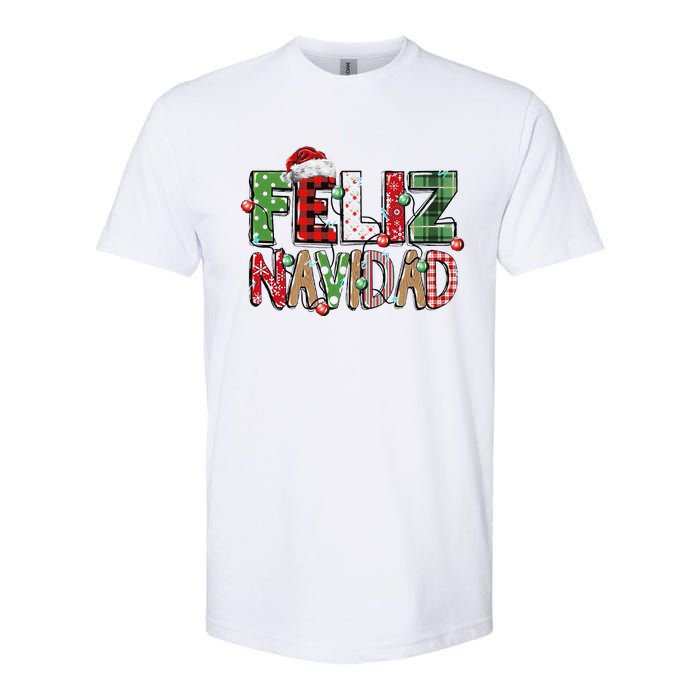 Funny Feliz Navidad Spanish Merry Christmas Christmas Lights Family Matching Softstyle CVC T-Shirt