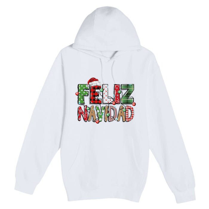 Funny Feliz Navidad Spanish Merry Christmas Christmas Lights Family Matching Premium Pullover Hoodie