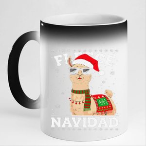 Fleece Feliz Navidad Cute Llama Christmas 11oz Black Color Changing Mug