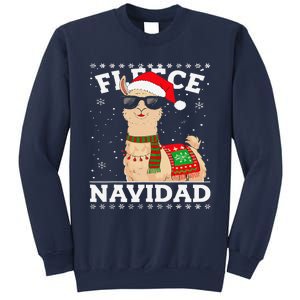 Fleece Feliz Navidad Cute Llama Christmas Sweatshirt