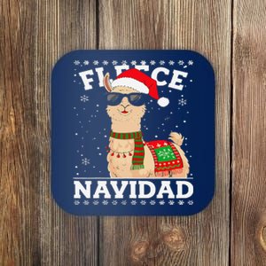 Fleece Feliz Navidad Cute Llama Christmas Coaster