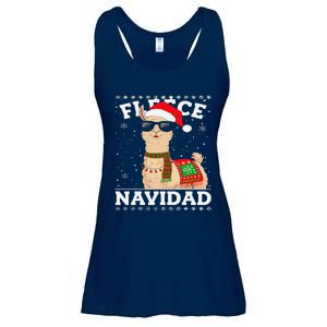 Fleece Feliz Navidad Cute Llama Christmas Ladies Essential Flowy Tank