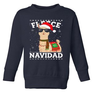 Fleece Feliz Navidad Cute Llama Christmas Toddler Sweatshirt