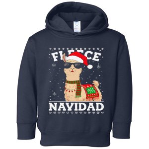 Fleece Feliz Navidad Cute Llama Christmas Toddler Hoodie