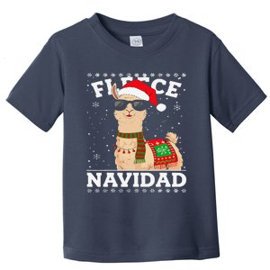 Fleece Feliz Navidad Cute Llama Christmas Toddler T-Shirt