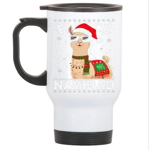 Fleece Feliz Navidad Cute Llama Christmas Stainless Steel Travel Mug