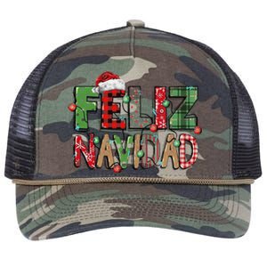 Funny Feliz Navidad Spanish Merry Christmas Christmas Lights Family Matching Retro Rope Trucker Hat Cap