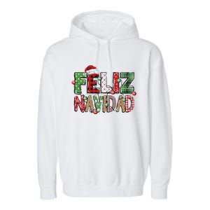 Funny Feliz Navidad Spanish Merry Christmas Christmas Lights Family Matching Garment-Dyed Fleece Hoodie