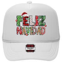 Funny Feliz Navidad Spanish Merry Christmas Christmas Lights Family Matching High Crown Mesh Back Trucker Hat