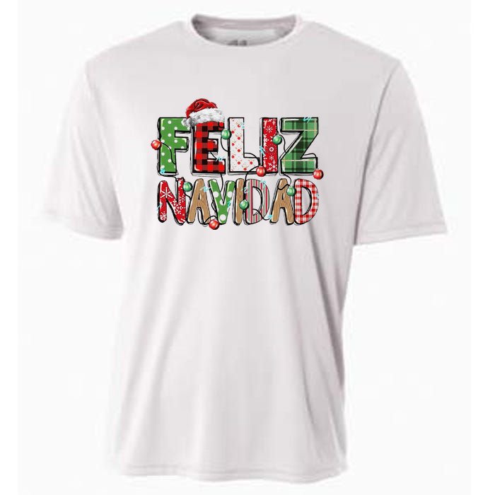 Funny Feliz Navidad Spanish Merry Christmas Christmas Lights Family Matching Cooling Performance Crew T-Shirt