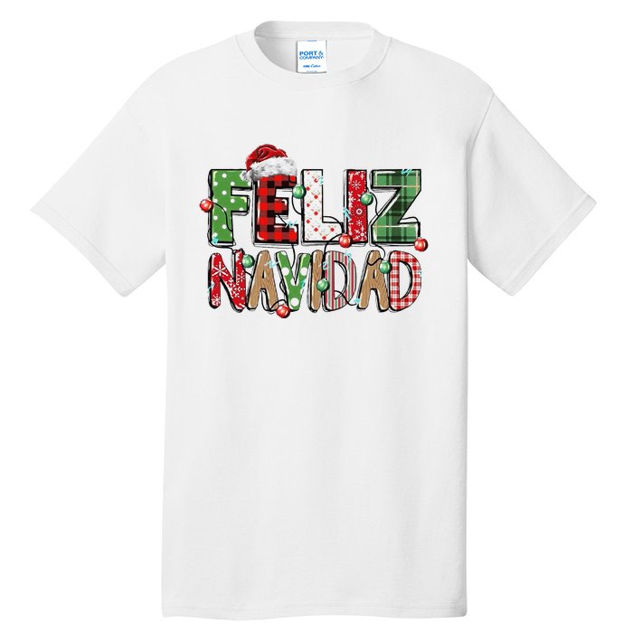 Funny Feliz Navidad Spanish Merry Christmas Christmas Lights Family Matching Tall T-Shirt