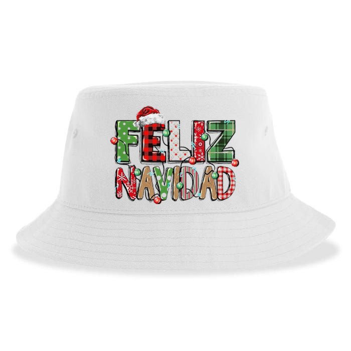 Funny Feliz Navidad Spanish Merry Christmas Christmas Lights Family Matching Sustainable Bucket Hat