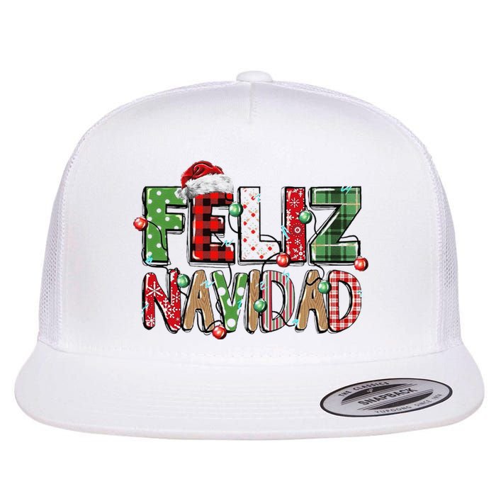 Funny Feliz Navidad Spanish Merry Christmas Christmas Lights Family Matching Flat Bill Trucker Hat