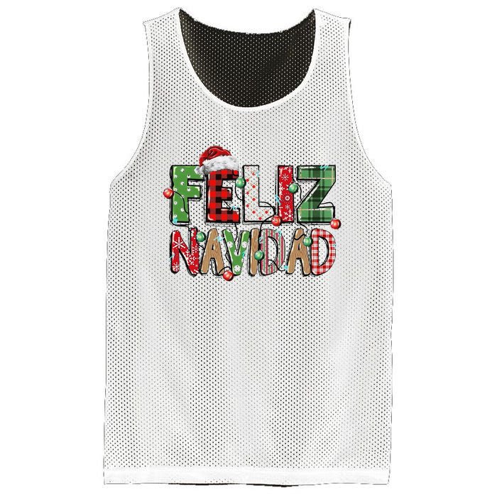 Funny Feliz Navidad Spanish Merry Christmas Christmas Lights Family Matching Mesh Reversible Basketball Jersey Tank