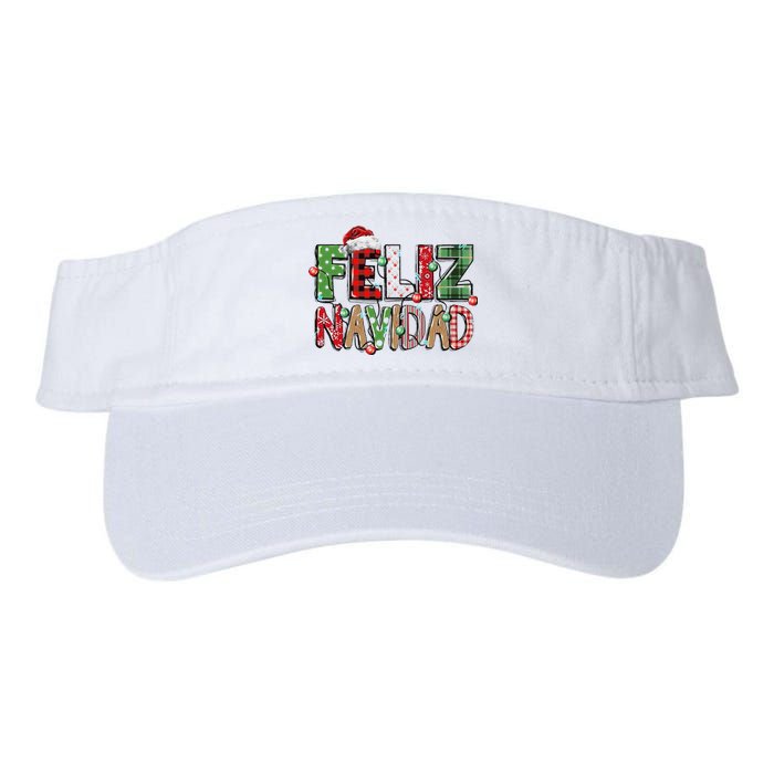 Funny Feliz Navidad Spanish Merry Christmas Christmas Lights Family Matching Valucap Bio-Washed Visor