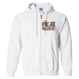 Funny Feliz Navidad Spanish Merry Christmas Christmas Lights Family Matching Full Zip Hoodie